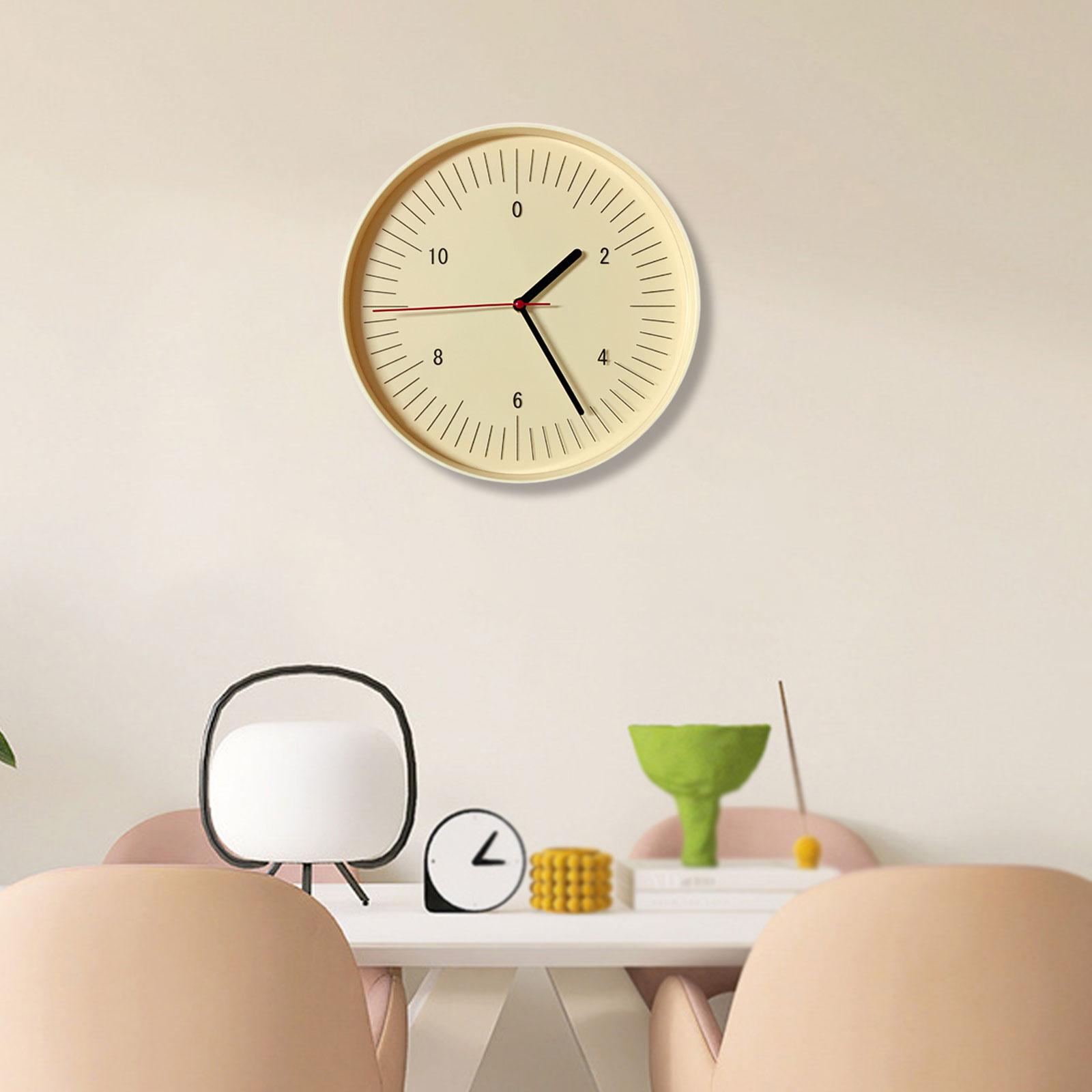 

Wall Clock Gifts Large Arabic Numerals Lightweight Wall Decoration Ornament Round for Kitchen DEN Home Farmhouse Classroom бежевий