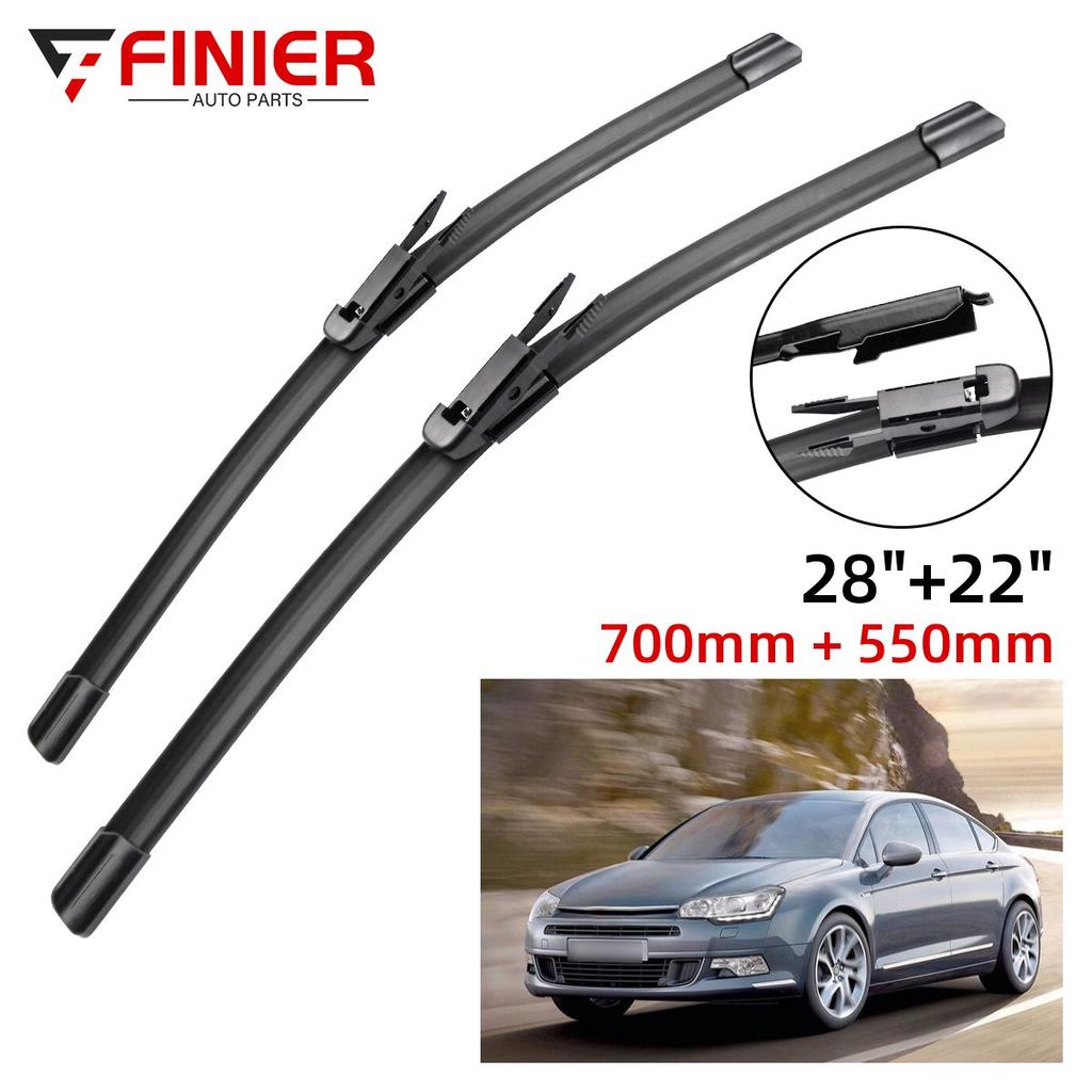 2PCS Wiper Blades For Citroen C5 RD / TD 2008-2017 28" 22" Fit Front Windshield Windscreen Window Brushes Cutter Accessories 2013 2014 2015 2016 2017