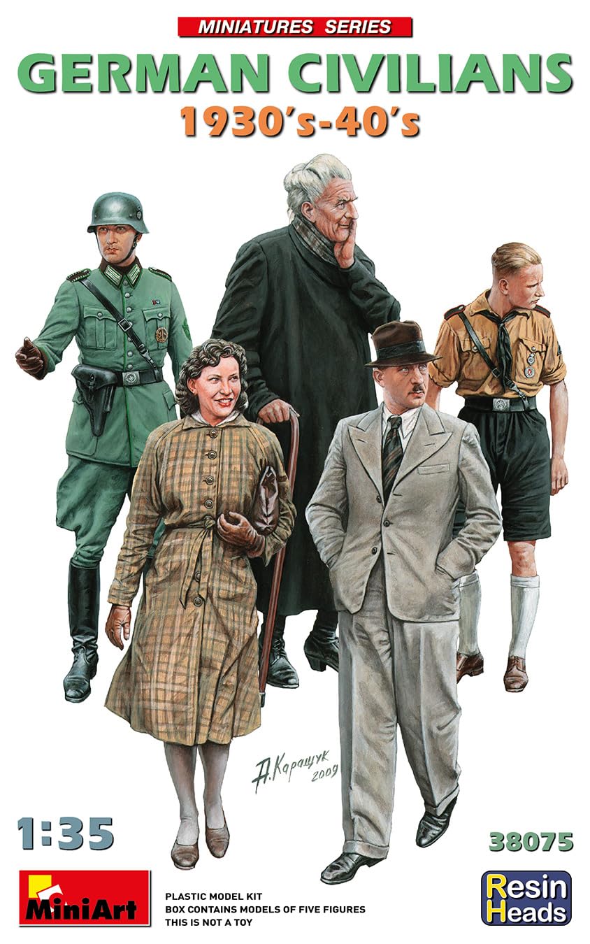 

Miniart 1/35 Scale German Civilians 1930s-1940s Resin Heads Set of 5 Plastic Model Kits MA38075