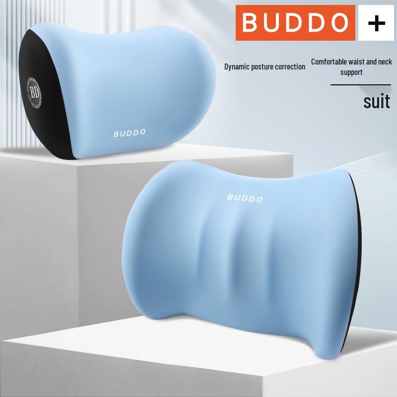 Car Headrest & Lumbar Support Memory Foam Pillow Set for Driver's Seat