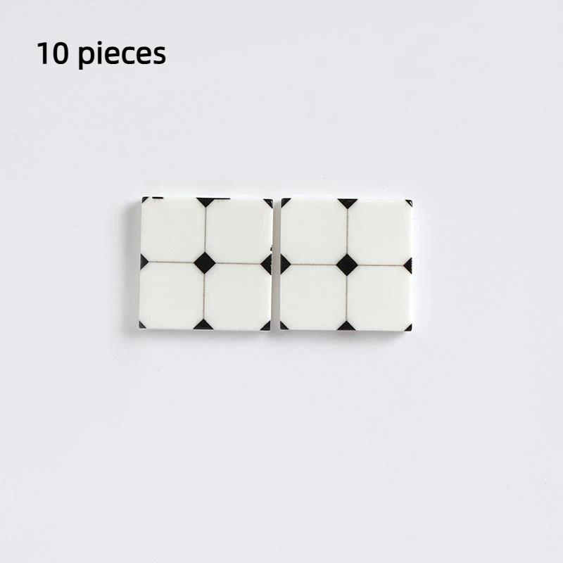 10Pcs 1:12 Dollhouse Furniture Simulation Square Floor Decoration Splicing Wooden Floor Diy Educational Pretend Play Toy