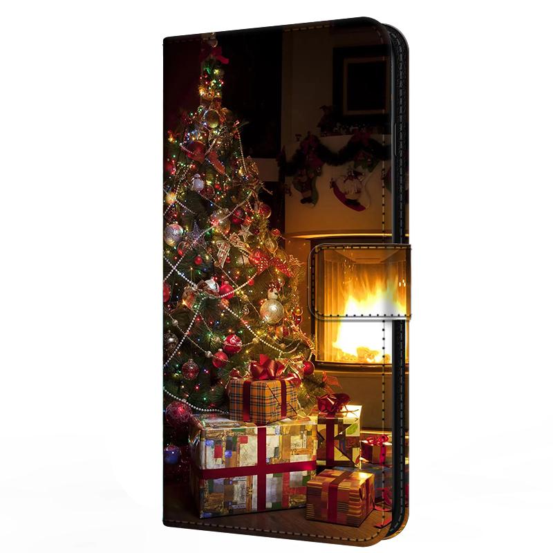 Leather Case For Honor 300 Honor300 Ultra Card Stand Book Cover For Magnetic Wallet Phone Bumper Merry Christmas Shell Flip Para