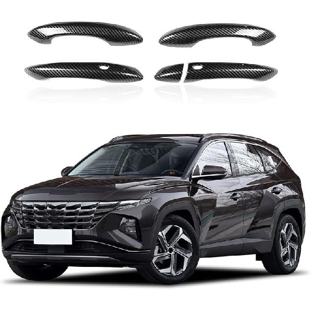 Door Handle Cover Protector for H-yundai Santa Cruz 2022 2023 2024 Accessories, ABS Car Exterior Door Handle Cover Trim 5Pcs (Carbon Fiber Pattern)