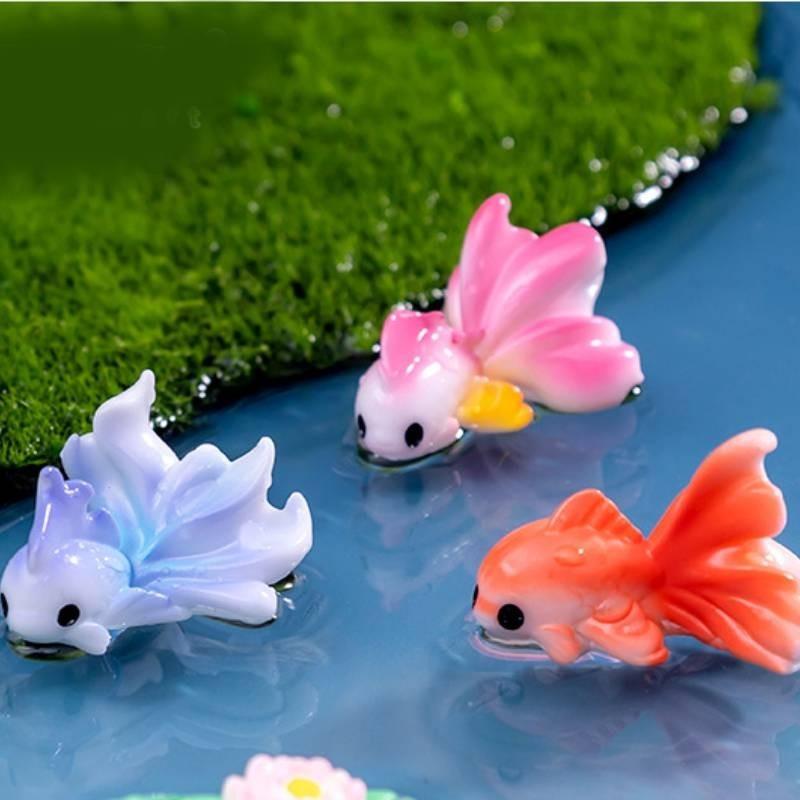 Color Toy Fish Aquarium Micro Landscape Decorative Ornament Red Purple Pink