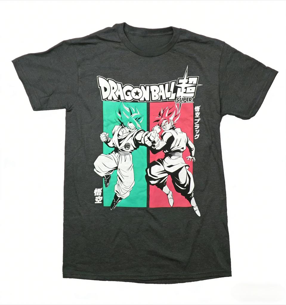 Dragon Ball Super TShirt Men Summer Goku Vs Goku Black Anime Graphic Short Sleeve Oversized Streetwear Loose Fit Anime Fan Tee