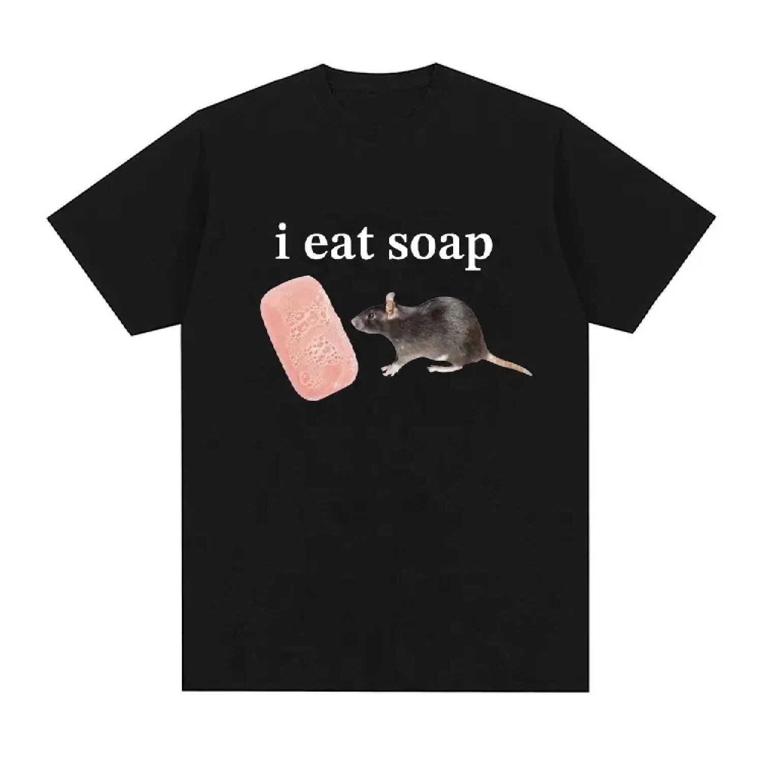 

I Eat Soap Rate Funny Meme T-shirt Women s Fashion Retro Oneck Short Sleeve Tshirt Casual Extra Large Tshirt Street Clothing XXXXXL різнокольоровий