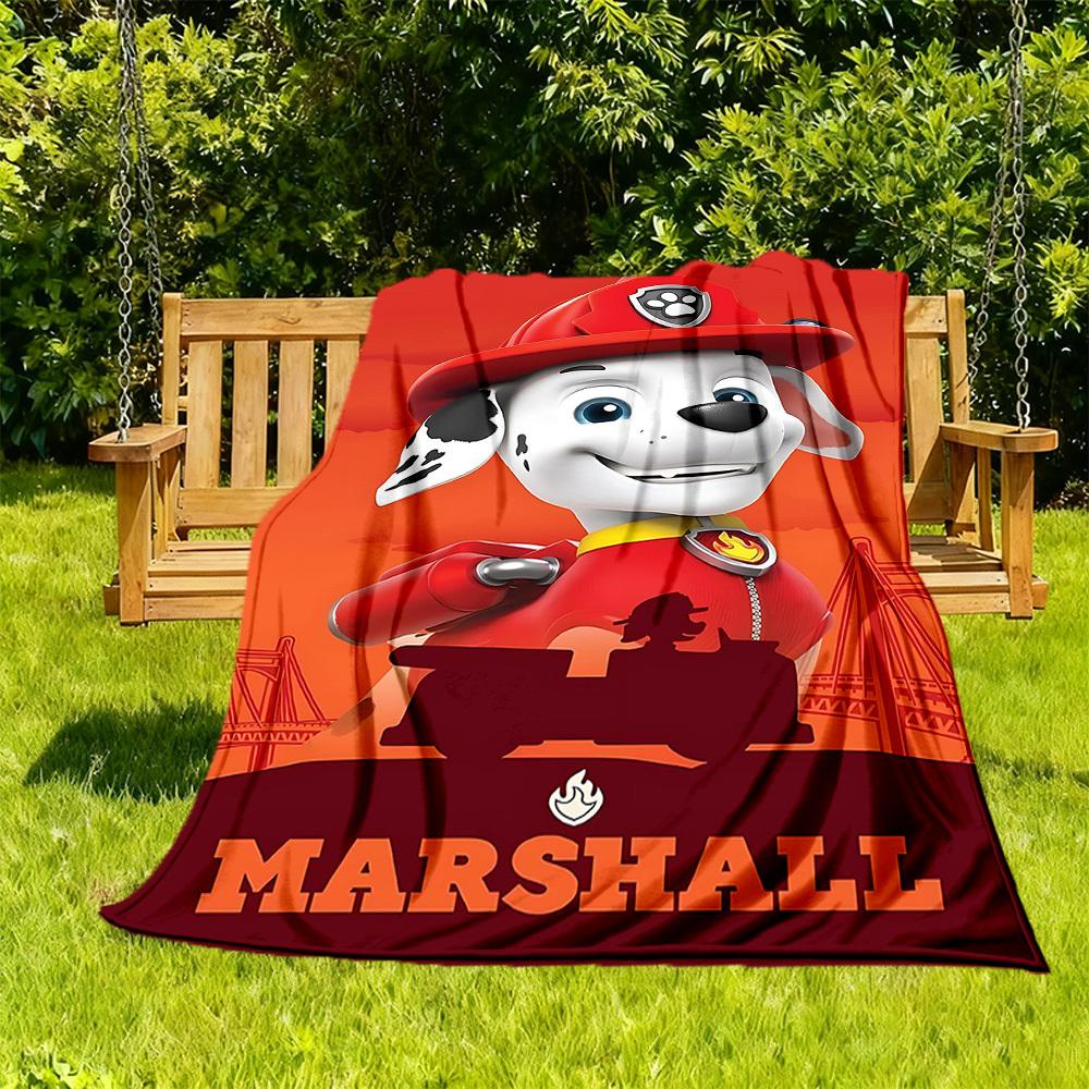 1PC Paw Patrol Outdoor Flannel Throw Blanket - HD Printed Lightweight Soft Warm All-Season Blanket for Sofa, Bed, Travel, Camping 085