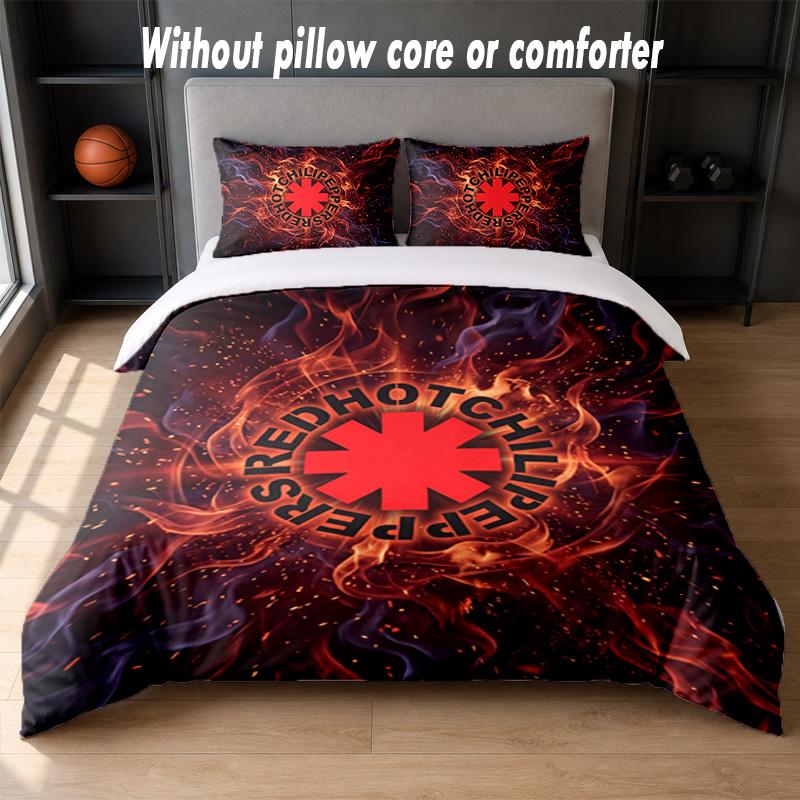 Set Biancheria da Letto Design Red Hot Chili Peppers 1 Copripiumino + 2 Federe Morbido Traspirante Biancheria da Letto per la Casa