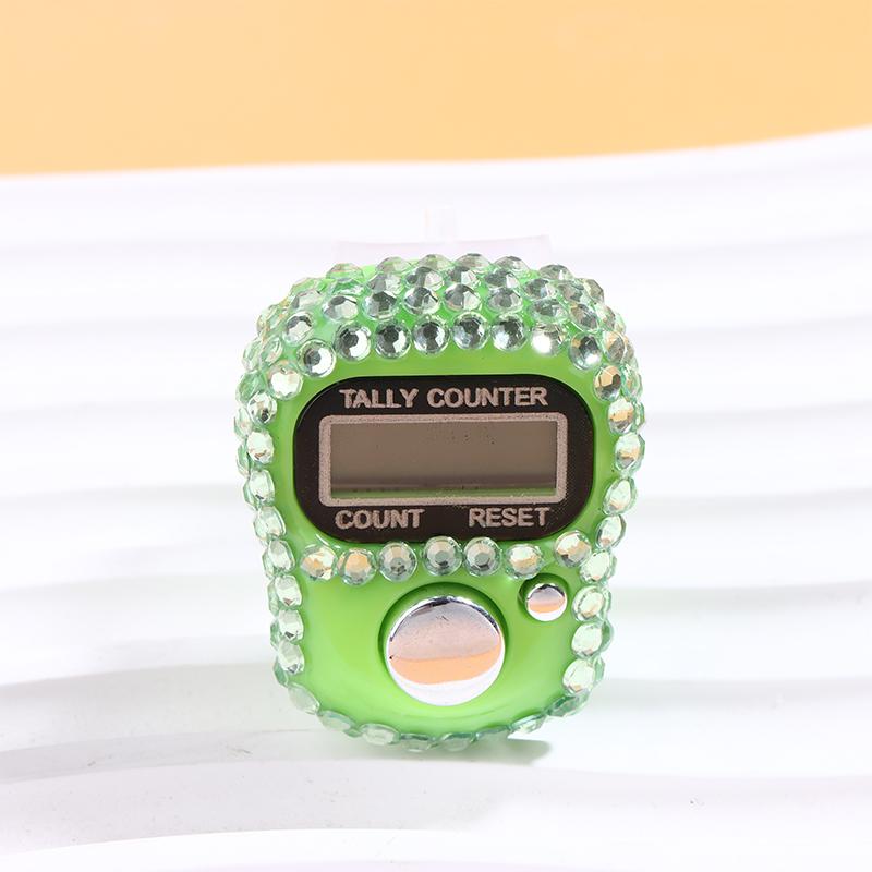 Portable 7 Colors Rhinestone Finger Counter Sparkling Design Counting Tool for Prayers Fitness and Learning Tasks