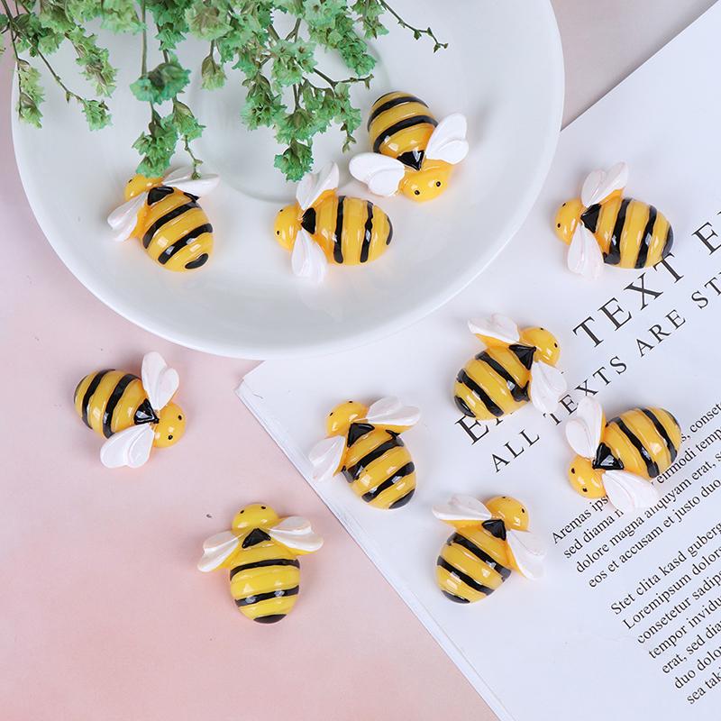 10Pcs Flat Back Resin Cabochon Bee Diy Flatback Scrapbooking Embellishment Craft