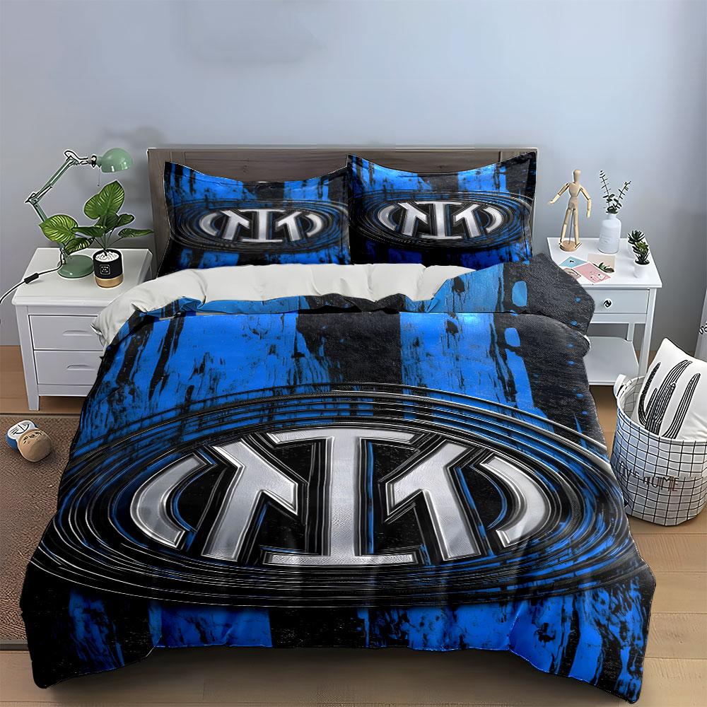 Inter Milan logo patroon. Beddengoedsets Dekbedovertreksets Dekbedovertrekken Kussenslopen(1*Dekbedovertrek 2*Kussenslopen zonder dekbedvulling)
