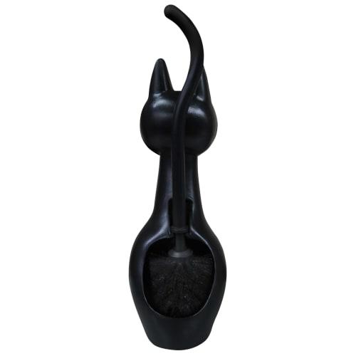 Sankin Shoji Cat Tail Toilet Brush, Black, Approx. W11.6 X D14.5 X H38cm ME3713