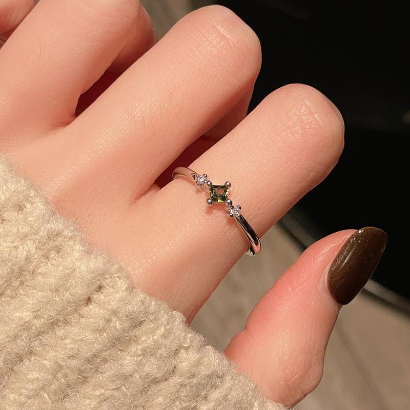

[Green Qi Ring Language] Bow Zir*****Live Green Open Ring Niche Design High-End Accessories Women Adjustable opening