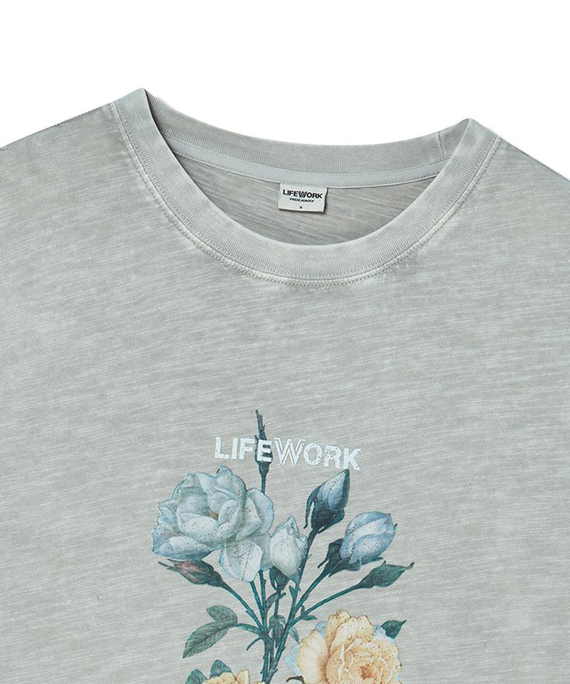 LIFEWORK Women'S) Vintage Flower Artwork Short Sleeve T-Shirt