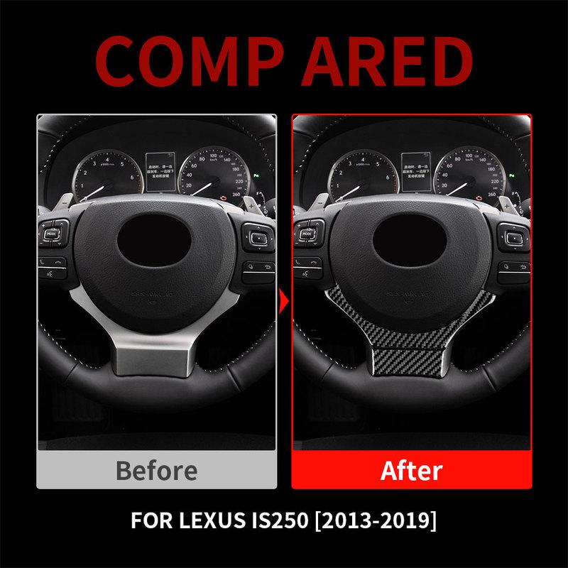 For Lexus IS250 IS300 IS350 2013 2014 2015 2016 2017 2018  Real Soft Carbon Fiber Car Steering Wheel Trim Sticker