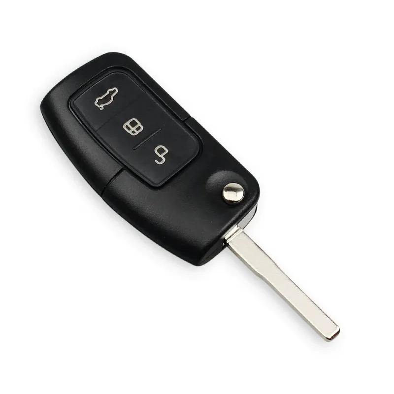 KEYYOU With Battery For Ford Focus Fiesta 2013 HU101 F021 Blade 433MHz 4D63 40bit 80bit 3 Buttons Flip Folding Remote Car Key