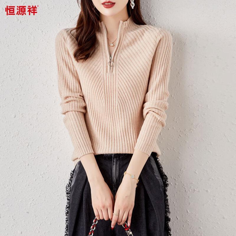 

Hengyuanxiang Women s 100% Wool Thick Solid Color Sweater XL