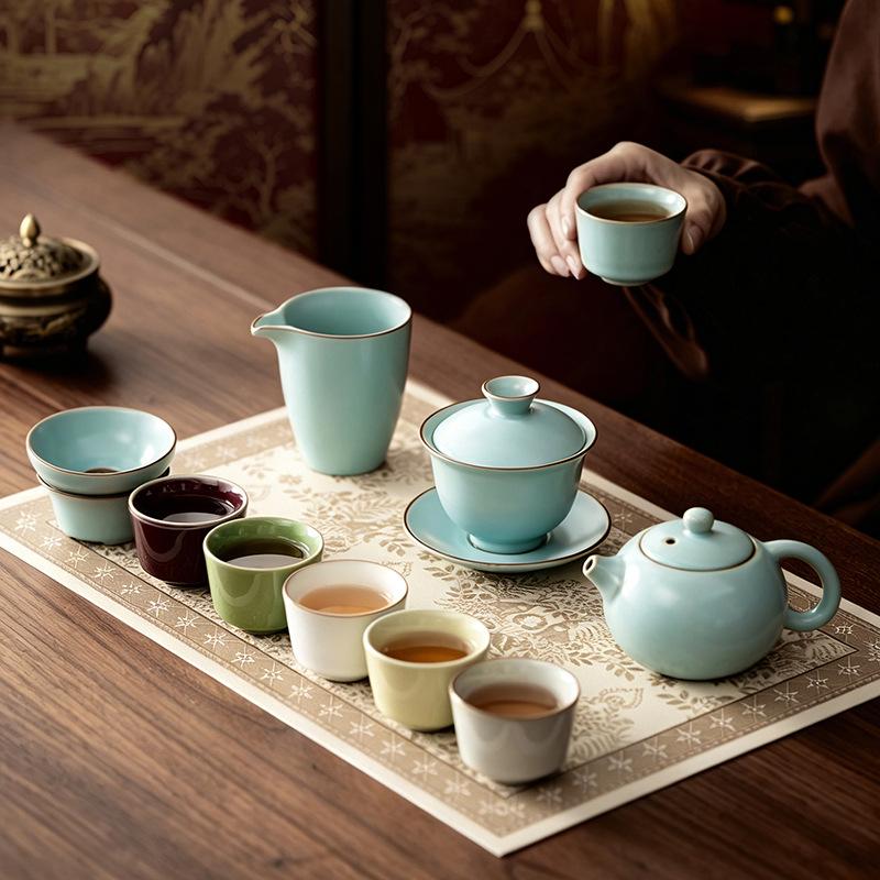 Forbidden City merchandise five famous kilns tea set gift box set set to send elders and leaders high-end business gifts
