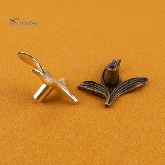 Blumenblatt-Schrankgriff, Einzelloch, robuste Zinklegierung, universeller Kommoden-/Schubladen-/Kleiderschrank-Zugknopf, Ersatz für Möbelbeschläge