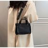 Stylish Nylon Bag Women 2023 New Korean Style Autumn Winter Retro Fashion Square Bag Single Shoulder Bag Black