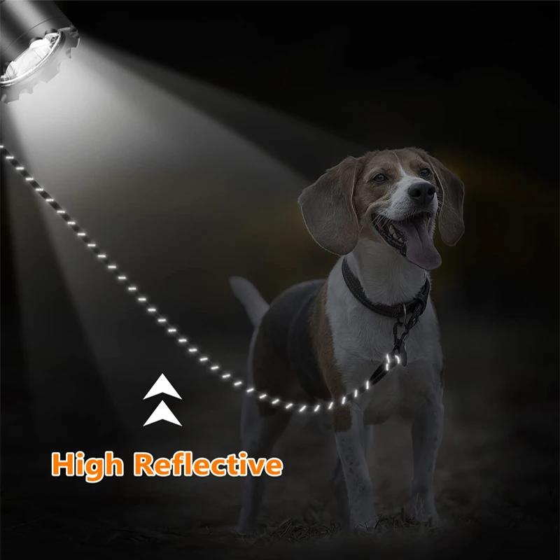 Comfort Padded Handle Dog Leaf Leash Heavy Duty Double Traction Design Reflective Safety Leash for Strong Breed Dogs