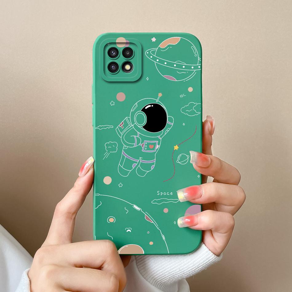 Cases For Samsung A22 5G 4G A22S Cute Soft Liquid Silicone Camera Protector Back Cover For Galaxy A22 A 22 A 22S Coque Bumper
