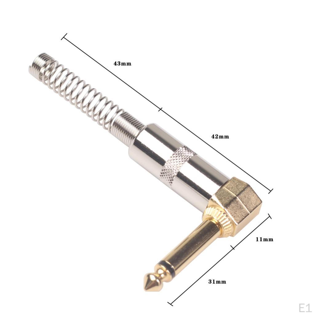 2pcs Zinc Alloy 6.35mm DIY Plug For Guitar Mic Audio