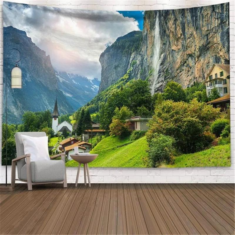Home Decor Tapestry Beautiful Landscape Sunlight Through Forest Wall Sofa Bedroom Dorm
