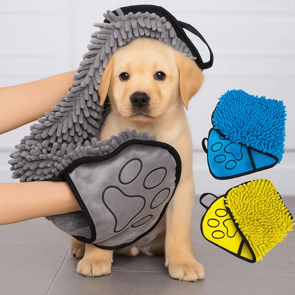 Dog Accessories Super Absorbent Pet Bath Towel Soft Foldable Pet Bath Robe Large Skin-Friendly Pet Cleaning Washcloth Pet Care