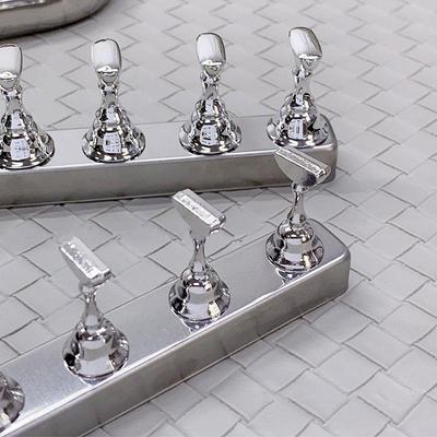 1 Set Silver Magnetic Nail Holder False Nail Tip Practice Stand And Base Holder Nail Art Display For Art Salon Diy Practice Tool