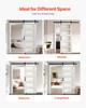 Sliding Barn Door, 813 x 2134mm, High-Strength MDF Panel and Glass, Barn Door with Hardware Kit, Water-Proof PVC Surface, Easy to Install, H-Frame,