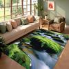 Rugs Forest Moss Shallow Stream Rug Carpet Mat Non-Slip for Living Room Bedroom Serene Home Decor