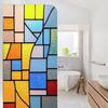 Rainbow Window Film Decorative Static Window Clings Sun Blocking Colorful Decals Removable Privacy Cover for Home Office Bathroom