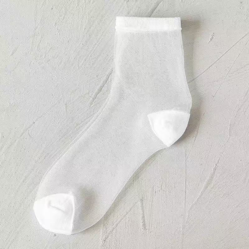 3 Pairs Women Socks Ultra Thin Breathable Women Girls Short Socks Harajuku Vintage Streetwear Crew Socks Summer Lace Mesh One Size