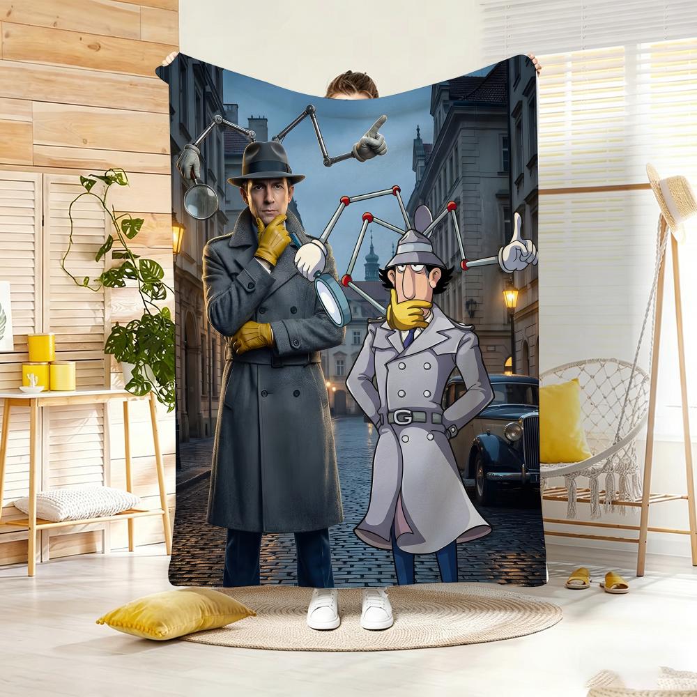 Anime I-Inspector GadgetS Throw Lightweight  Flannel Blanket Soft Skin-friendly for Summer Cooling