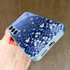 Blue white flowers PhoneCase for Samsung Galaxy S26 S25 S24 S23 S22 FE Ultra Plus Built-in glass feel bare machine Men women