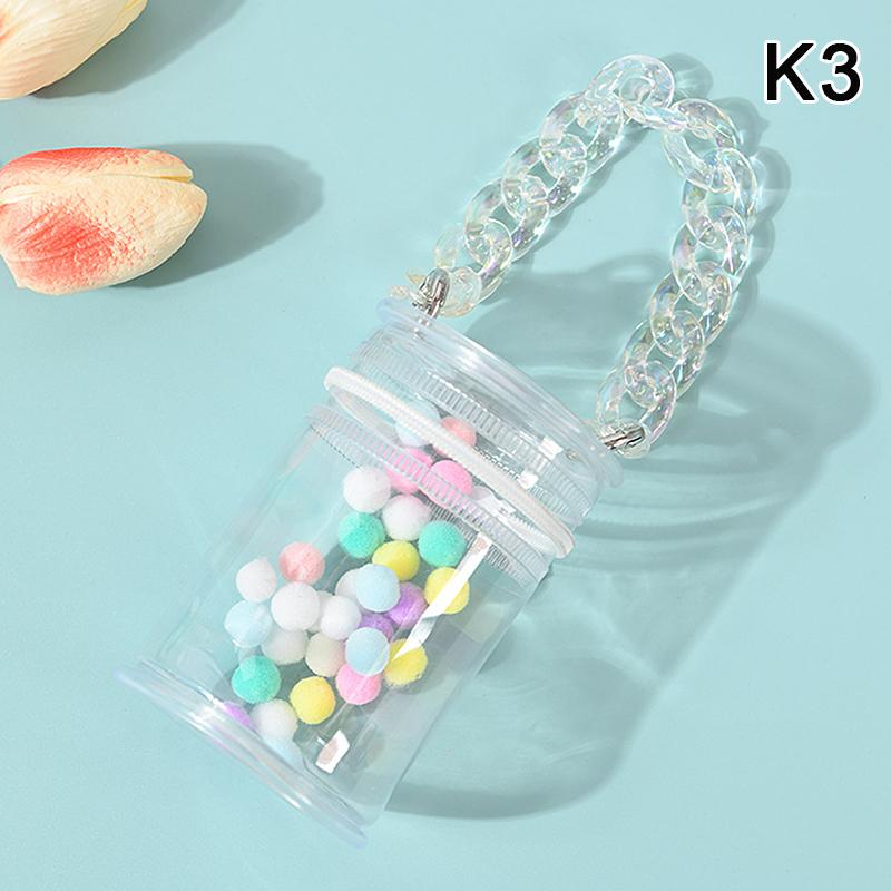 Dustproof Barrel-shaped Mystery Box PVC Organizer Transparent Storage Box Doll Bag Organization With Keychain Case