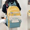 Color Block Schoolbag Women's Large Capacity Backpack Commuter College Style Backpack