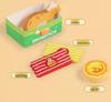 Wooden Hamburger and Fries Pretend Play Set - Educational Toy for Kids