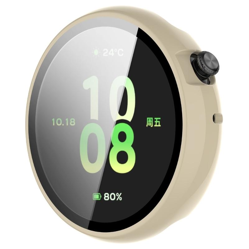 Case for Watch Fit 44mm Tempered Glass Screen Protectors & Hard PC Protective Bumper Smartwatch Accessories