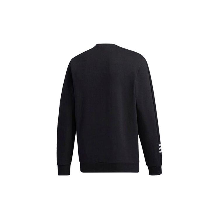 Adidas Logo Print Casual Pullover Crew Neck Sweatshirt Men Tops Black GD5467