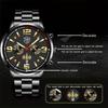 3pcs/set, 1pc Men's Fashion Casual Round Pointer Quartz Watch & 1pc Bracelet & 1pc Necklace, Men's Gifts