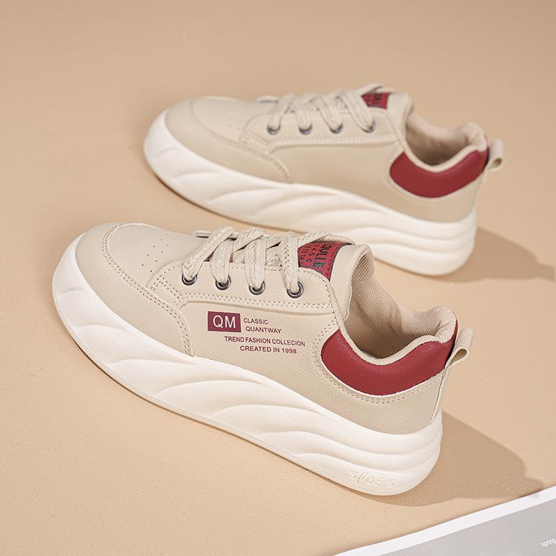 

Женская спортивная обувь 2025 новая весенняя универсальная горячая новинка кеды противоскользящая мягкая подошва повседневная ins белая обувь 40 красный