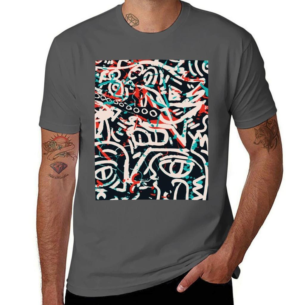 Street Art Graffiti Pattern Ink and Posca TShirt Fitness Training Breathable Tee