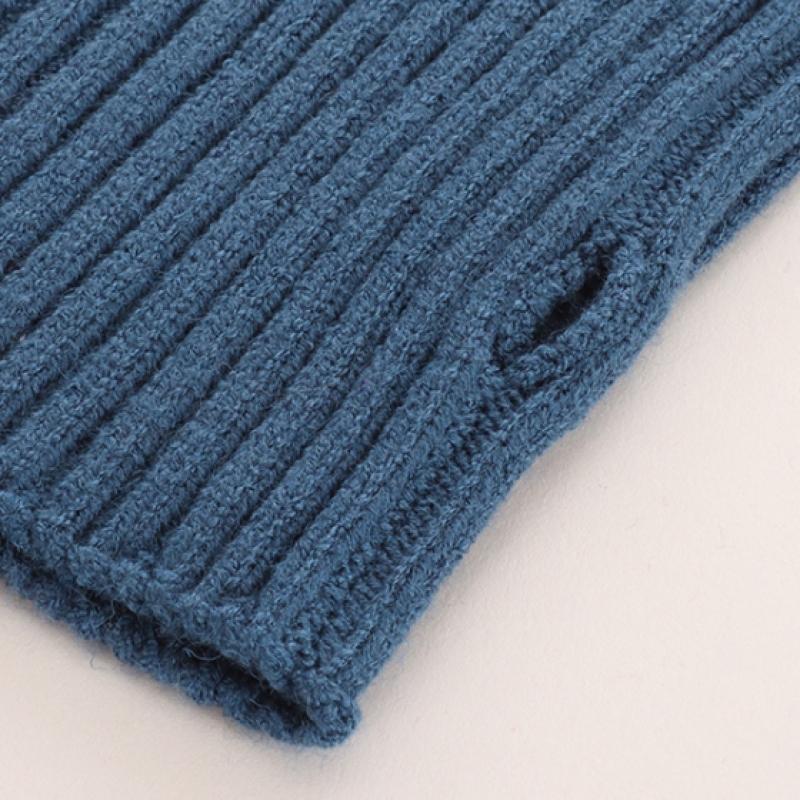 Shop Women Ribbed Knit Armwarmer Long Gloves Blue Aim Wgl 0665