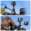 Ulanzi VL03 Motorcycle Handlebar Double Clamp Invisible Selfie Stick with Super Telescopic Compatible with Insta360 Hero Action 5 Action and OSMO with
