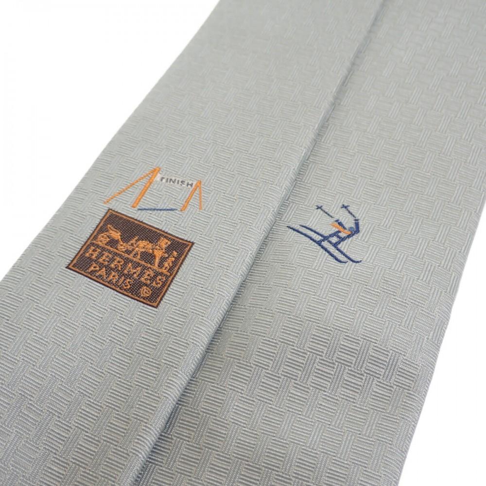 HERMES  H033805T09  tie gray silk mens