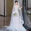 Tube Top Wedding Dress   New French Light Simple Small Trailing Travel Photo Light Wedding Dress Bridal Main Dress Small Man