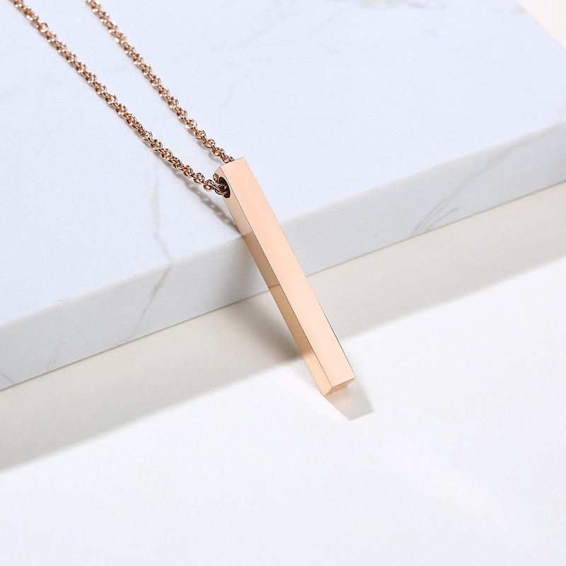Vnox Personalisierbare Säulenstangen-Halsketten für Männer, Vertikaler 3D-Geometrischer Anhänger aus Edelstahl, Einfacher Minimalistischer Lässiger Schmuck