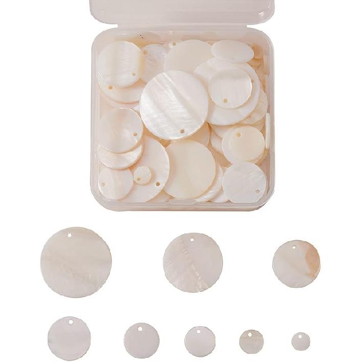 Airssory 100 Pcs Ocean Life Charms Natural Cowrie Shell Charms for Earring Bracelet Necklace Jewelry DIY Craft Making